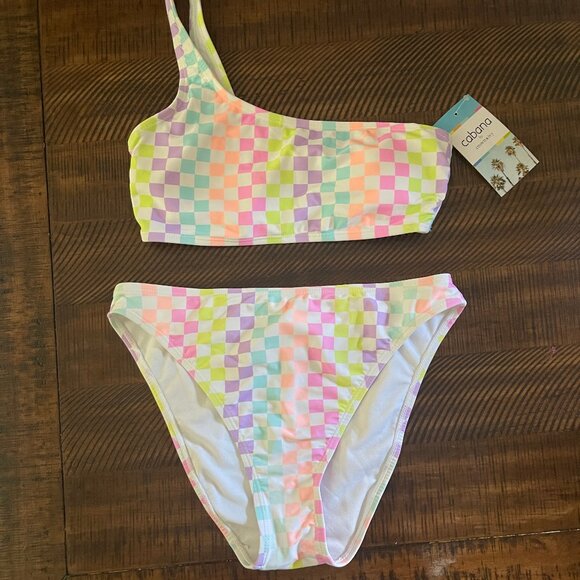 Pastel Checkered Swim Suit by Crown & Ivy Size Small - Picture 2 of 5